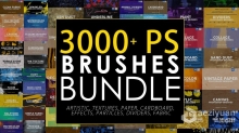 3000组超豪华自定义实用PS笔刷合集 3000 Photoshop Stamp Brushes Bundle
