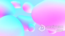 视频素材 时尚柔和渐变蓝粉色泡沫液体气泡融合分离抽象运动4K背景视频素材下载